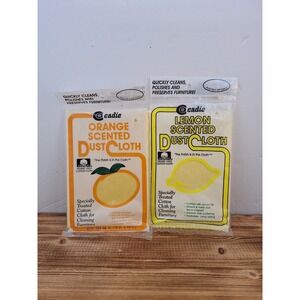Orange And Lemon Scented Cotton Dust Cloth by Cadie New‎ Old Stock Lot 2 Packs